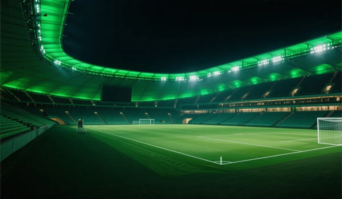 关于我们配图：体育场灯光与看台